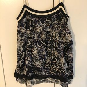 Marc Jacobs Baby doll black floral zip up tank